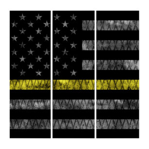 Dispatcher Thin Yellow Line Flag Triptych