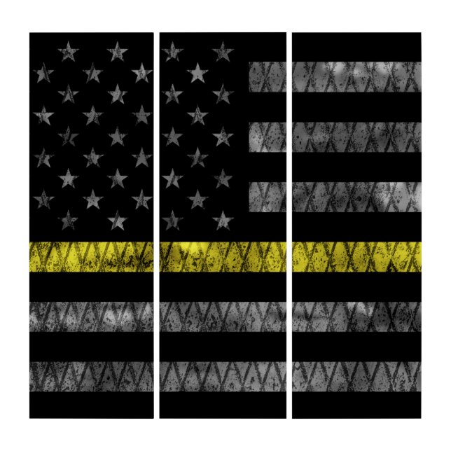 Dispatcher Thin Yellow Line Flag Triptych (Front)