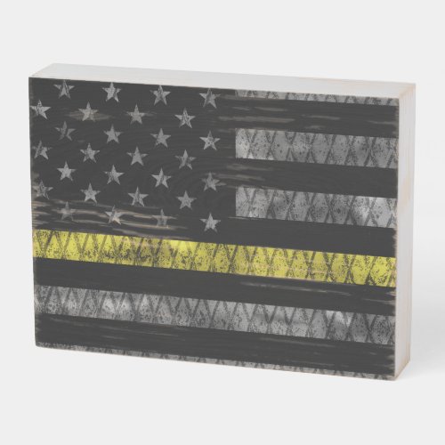 Dispatcher Thin Yellow Line Flag Wooden Box Sign