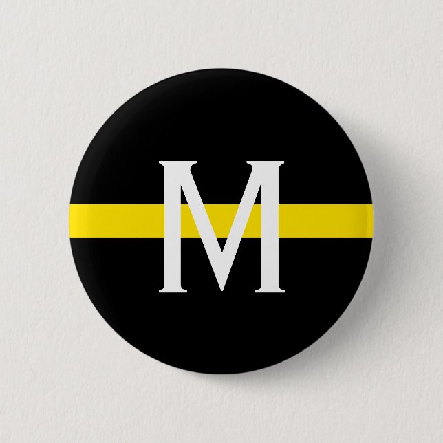 Dispatcher Thin Yellow Line Monogram Button (Front)