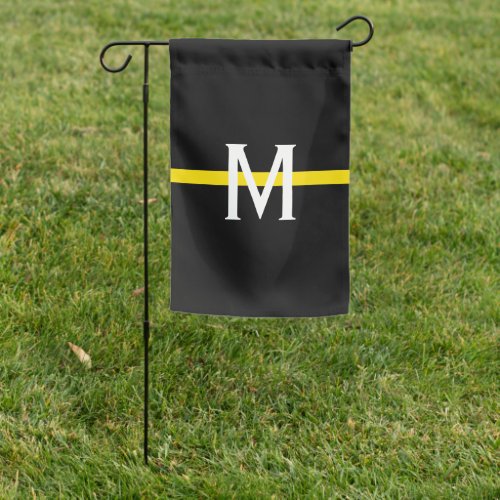 Dispatcher Thin Yellow Line Monogram Initial Garden Flag