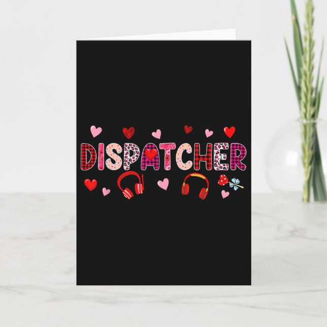 Dispatcher Tools Valentine's Day Leopard Cute Hear Card (Front)