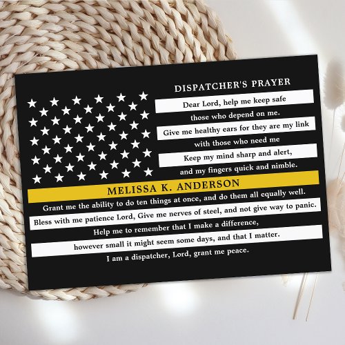 Dispatchers Prayer Personalized Thin Gold Line Thank You Card