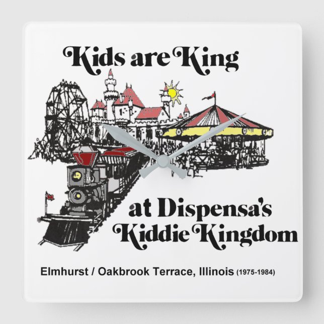 Dispensa's Kiddie Kingdom Amusement Park, Oakbrook Square Wall Clock (Front)