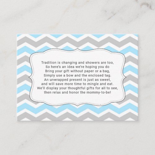 Display baby shower insert card no wrap