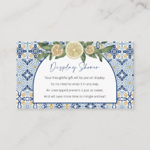 Display Baby Shower, Unwrapped Italian Theme Mini Enclosure Card
