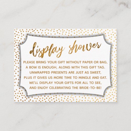 Display Bridal Shower Faux Gold Confetti Gift Card