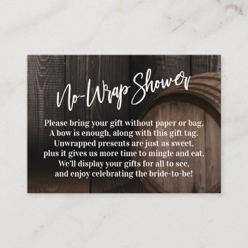 Display Bridal Shower Gift Card Wood Barrel Card
