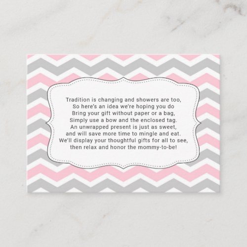 Display girl baby shower insert card no wrap