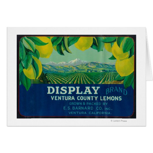 Display Lemon LabelVentura, CA Cards (Front Horizontal)