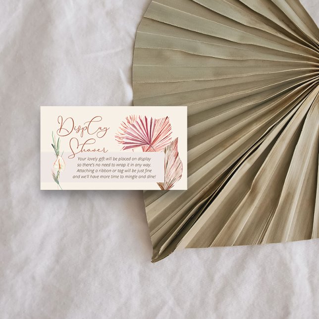 Display Shower Boho Palm No Gift Wrap Enclosure Card (Display Shower insert card from my Boho Palm Bridal Shower Collection)