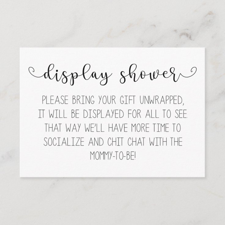 Display Shower Card 