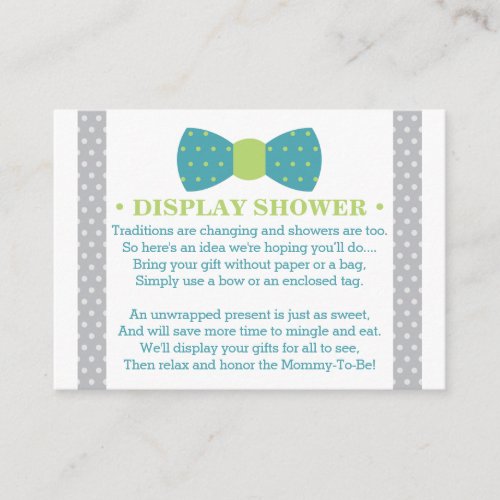 Display Shower Card Little Man Bow Tie Enclosure Card