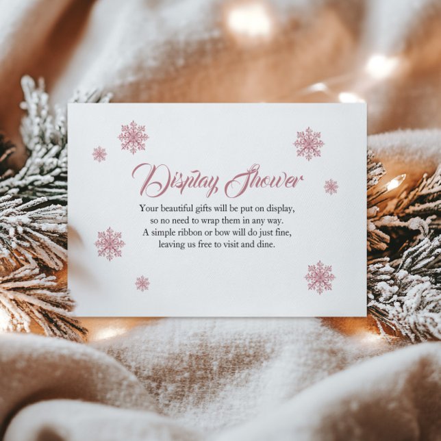 Display Shower Card | Pink Snowflake Bridal Shower (Creator Uploaded)