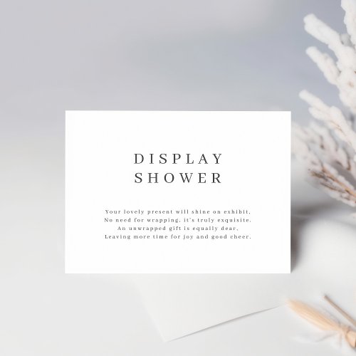 Display Shower Clean Simple Bridal Shower Enclosure Card