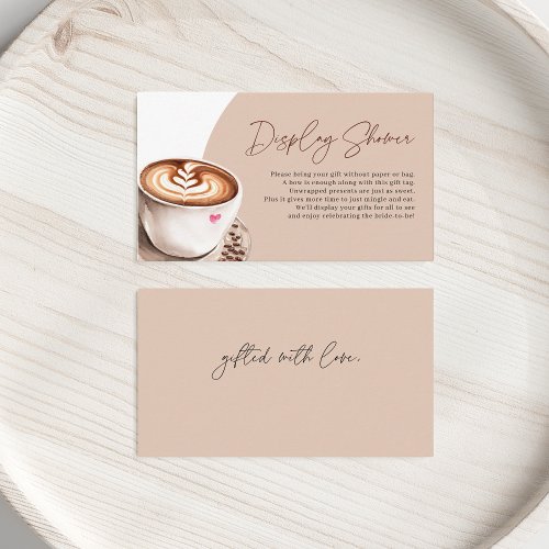 Display Shower Coffee Love Brewing Bridal Shower Enclosure Card