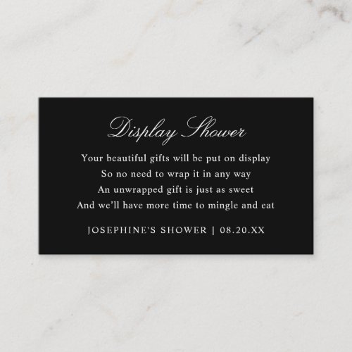 Display Shower Custom Colors Black and White Enclo Enclosure Card