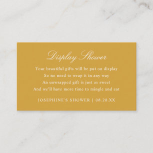 Display Shower Custom Colors Gold Enclosure Card
