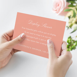 Display Shower Custom Colors Salmon RSVP Card