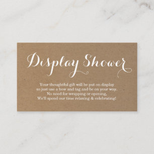 Display Shower Enclosure Card Insert Rustic