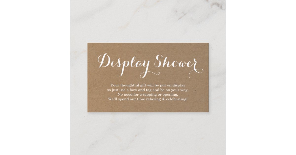 Display Shower Enclosure Card Insert Rustic Zazzle