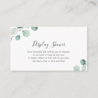 Display Shower Greenery Eucalyptus Baby Shower Enclosure Card