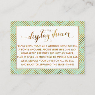 Display Shower Heart Gold Script Gift Tag, Mint Enclosure Card