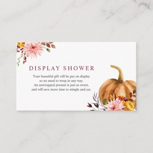 Display Shower insert card