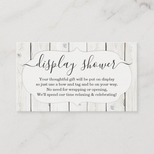 Display Shower Insert for Invitation _ Rustic