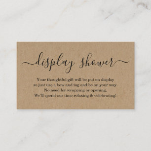 Display Shower Insert for Invitation Rustic Kraft