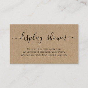 Display Shower Insert for Invitation Rustic Kraft