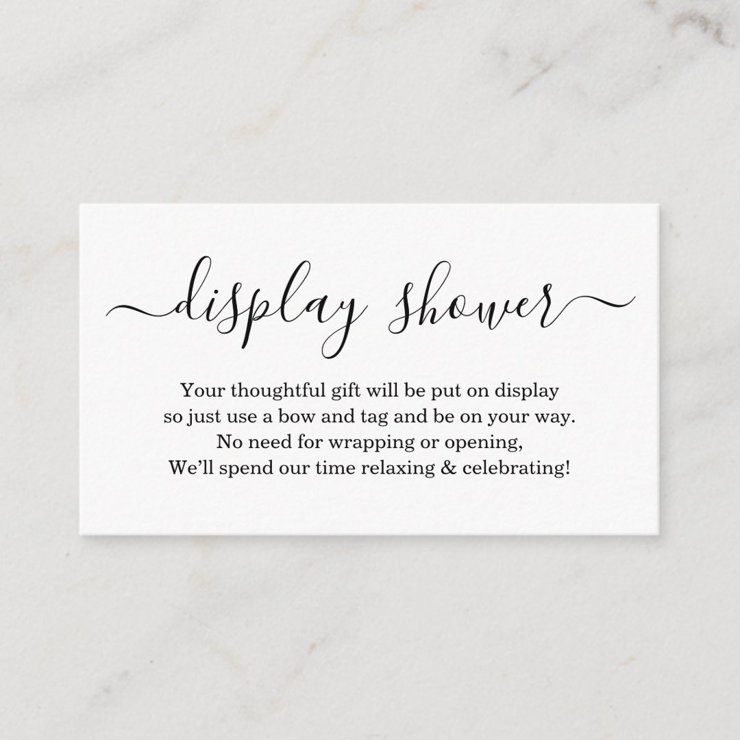 Display Shower Insert for Invitation - Simple | Zazzle