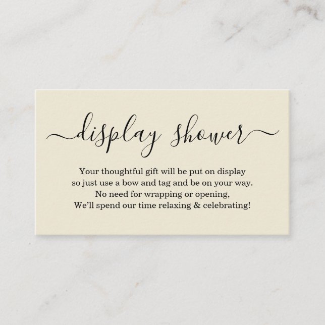 Display Shower Insert for Invitation - Simple (Front)