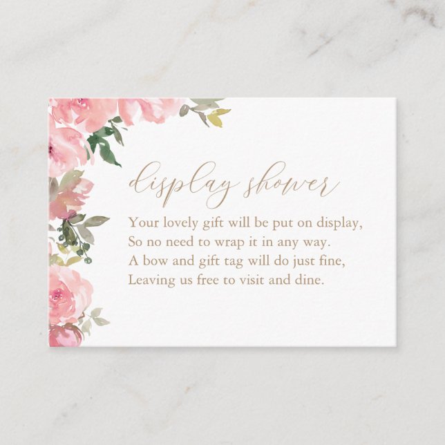 Display Shower Insert Pink Floral Greenery (Front)