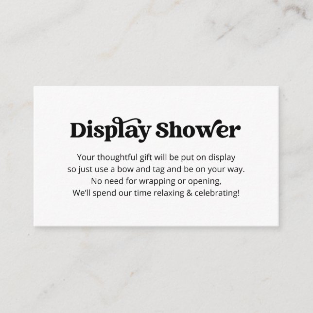 Display Shower Invitation Insert (Front)