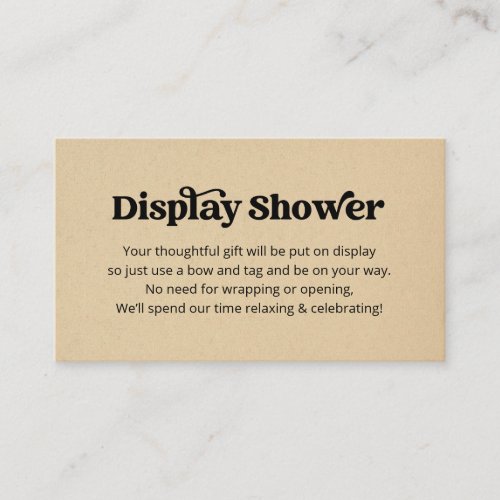 Display Shower Invitation Insert