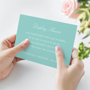 Display Shower Mint Green Gift Enclosure Card