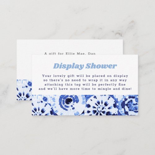 Display Shower No Wrap Tie Dye Blue Shibori Enclosure Card