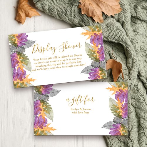 Display Shower October Leaves Colorful Foliage Enclosure Card