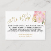 Display Shower Pink and Gold Floral No Wrap Enclosure Card (Front)
