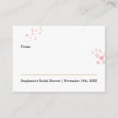 Display Shower Pink and Gold Floral No Wrap Enclosure Card (Back)