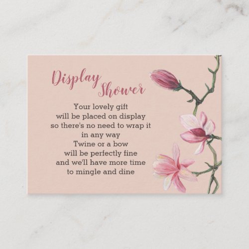 Display Shower Pink Magnolia Flowers Enclosure Card