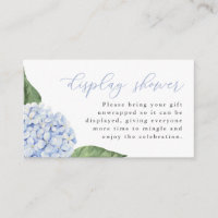 Display Shower, Script, Blue Hydrangea