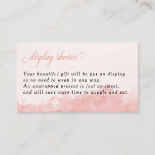 Display Shower Watercolor Ink Wash Texture Pink Enclosure Card