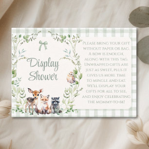 Display Shower Woodland Animals Baby Shower Enclosure Card