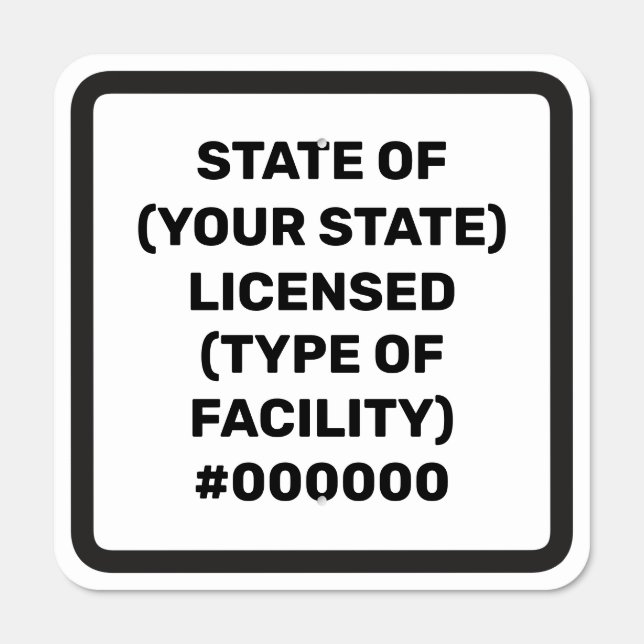 Display State License Number Business Metal Sign (Front)