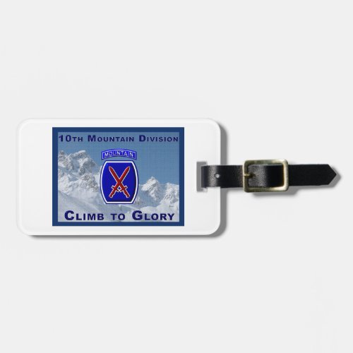 Display your pride in our Armys 10th Mountain Div Luggage Tag