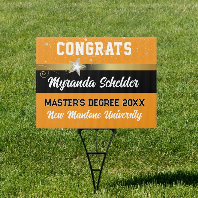 Display your pride! Maters Graduation yard sign (Insitu)