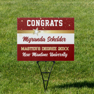 Display your pride! Maters Graduation yard sign