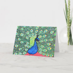 Displaying Peacock Painting Card